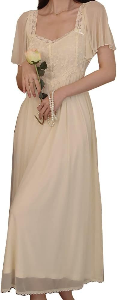 Womens Princess Nightdress  Sleepwear PJS Lounger Babydoll Chemises Sleepshirt Nighties