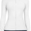 Workout Jackets for Women Full Zip Athletic Running Track Jacket with Pockets Slim Fit Yoga Jacket with Thumb Holes