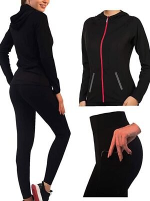 Active Wear Sets for Women -Workout Clothes Gym Wear TracksuitsYoga Jogging Track Outfit Legging Jacket 2 Pieces Set