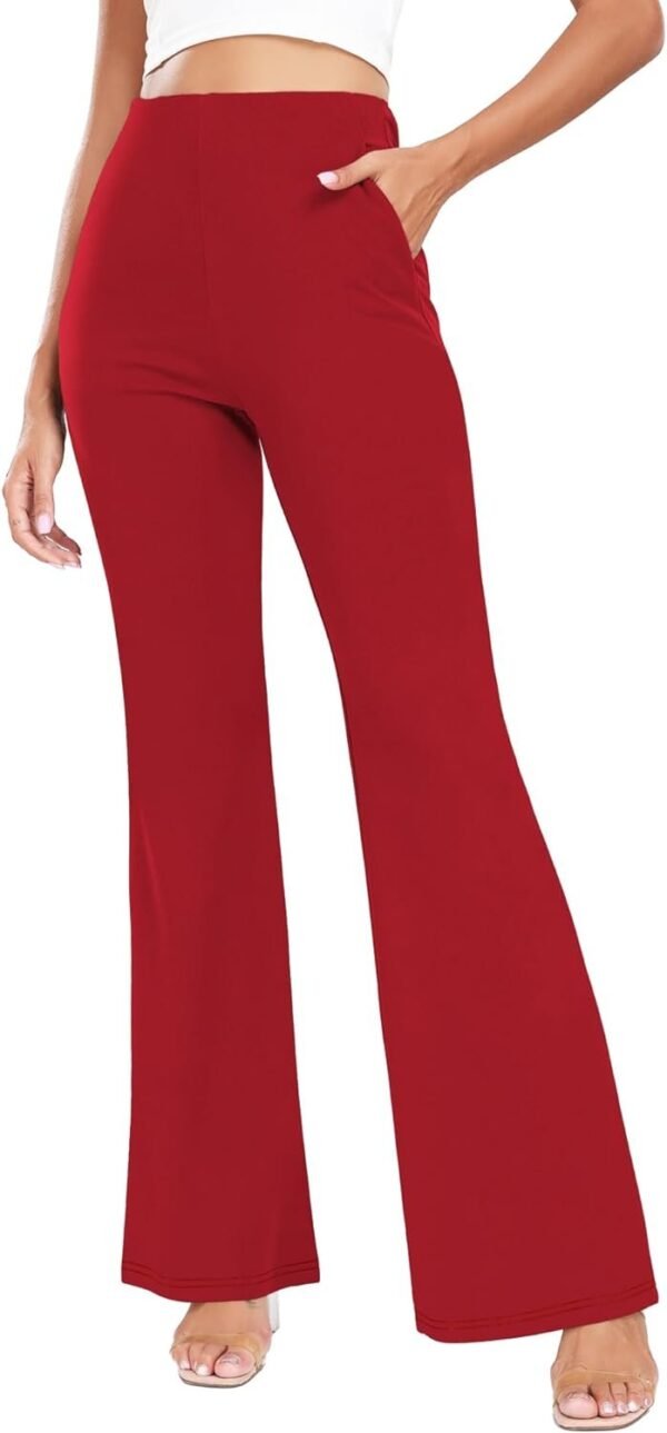 Women's High Waist Casual Wide Leg Pants, Button Dress Pants for Women, Work Pants with Pockets for Women Office.