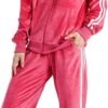 Womens Jogging Suits Sets Running Velour Outfit Zipper Warm Up 2 Pieces Hoodie and Pant Tracksuit