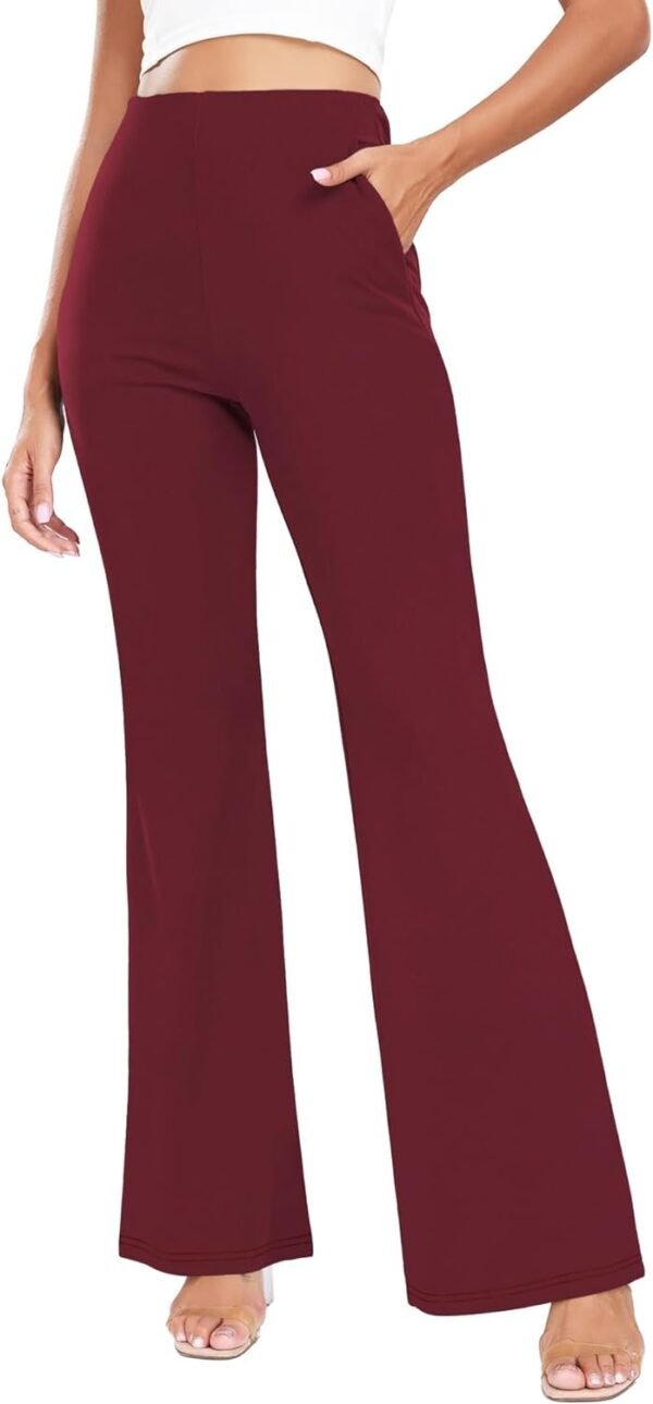 Women's High Waist Casual Wide Leg Pants, Button Dress Pants for Women, Work Pants with Pockets for Women Office.