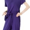 Soft Bamboo Viscose Pajamas Set for Women Summer Sleepwear Pjs Comfy Short Sleeve Tops Capri Pants Sets