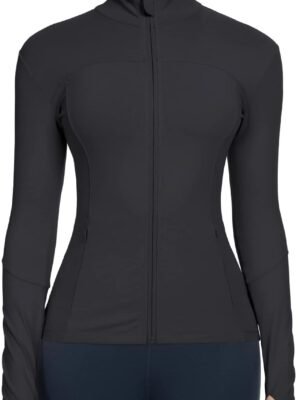 51T2mb9WGxL._AC_SL1500.jpg Workout Jackets for Women Full Zip Athletic Running Track Jacket with Pockets Slim Fit Yoga Jacket with Thumb Holes