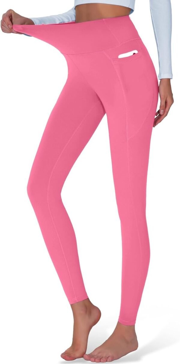 High Waisted Yoga Pants with Pockets, Tummy Control Workout Athletic Yoga Leggings for Women