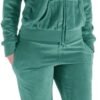 Womens Jogging Suits Sets Running Velour Outfit Zipper Warm Up 2 Pieces Hoodie and Pant Tracksuit