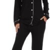 Womens Bamboo Pajama Set Long Sleeve Button Down, Soft Pj Pants with Pockets, Lightweight Sleepwear Loungewear