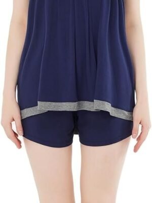 Pajamas-Set Womens-Bamboo Soft-Sleepwear Vest-Shorts - Super Soft Pjs Set