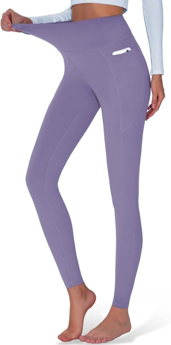 High Waisted Yoga Pants with Pockets, Tummy Control Workout Athletic Yoga Leggings for Women
