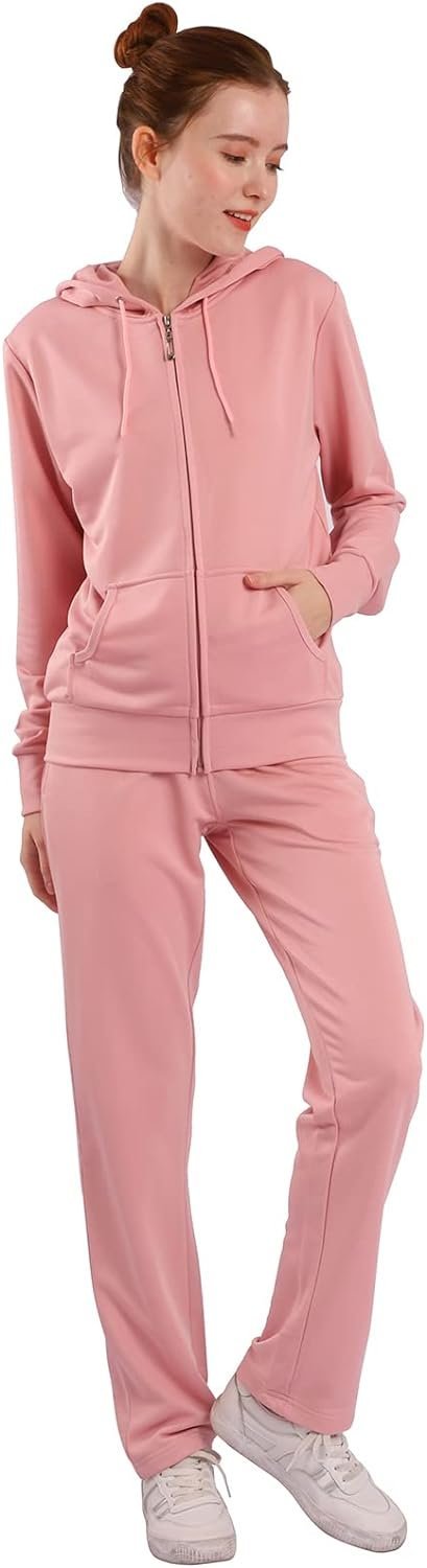 Womens Sweatsuits Set 2 Piece Jogging Suits Zip Hoodie Sweatpants Tracksuit Training Outfits