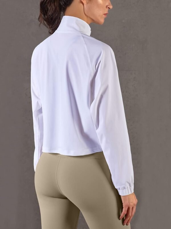 UPF 50+ Workout Jackets for Women Athletic Zip Up Running Jacket Sun Protection Lightweight UPF Cropped Jacket