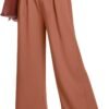 Women's Wide Leg Dress Pants High Elastic Waisted in The Back Business Work Causal Trousers Long Straight Suit Pants