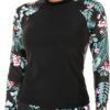 Women 2 Piece Rash Guard Long Sleeve Swimsuits Swim Shirt with Shorts Set Sun Protection UPF 50+ Surf Bathing Suits