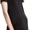 Women's Silk Nightgown Short Sleeve Pure Mulberry Silk Sleepshirt Scoop Neck Nightshirt Sleepwear