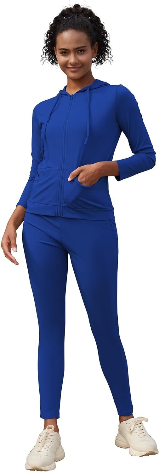 Active Wear Sets for Women -Workout Clothes Gym Wear TracksuitsYoga Jogging Track Outfit Legging Jacket 2 Pieces Set