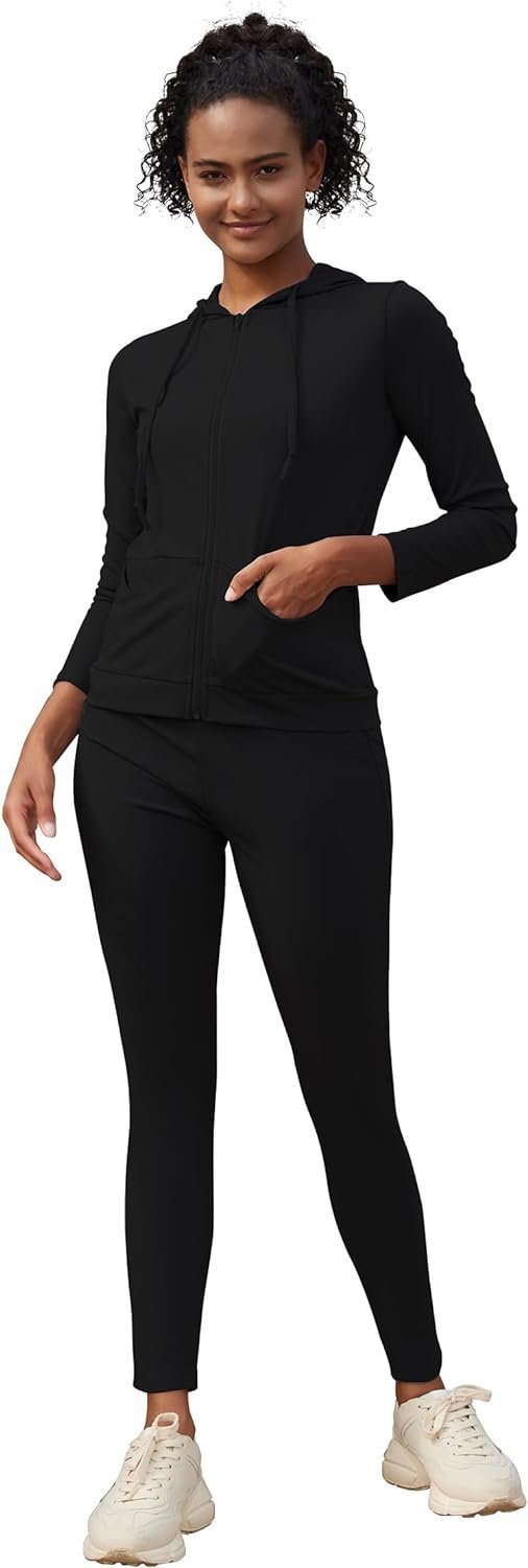 Active Wear Sets for Women -Workout Clothes Gym Wear TracksuitsYoga Jogging Track Outfit Legging Jacket 2 Pieces Set