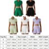 2 Piece Tennis Dress for Women High Waist Pleated Tennis Skirt with Shorts Short Sleeve Crop Golf Workout Skirts Sets