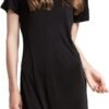 Women's Silk Nightgown Short Sleeve Pure Mulberry Silk Sleepshirt Scoop Neck Nightshirt Sleepwear