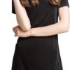 Women's Silk Nightgown Short Sleeve Pure Mulberry Silk Sleepshirt Scoop Neck Nightshirt Sleepwear