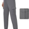 Womens Cargo Pants Stretchy High Waisted Joggers Baggy Casual Drawstring Sweatpants with Pockets Hiking Pant