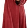 Women's Long Sleeve Nightgown Velvet Sleep Dress Ruffle Crew Neck Mid-length Nightdress