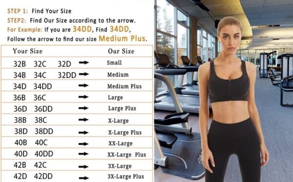 61Q1YHomYBL._AC.jpg Womens Sports Bra with Zip Closure and Racerback,Wireless Bras,Four-Way Stretch Fabric with Removable Padded