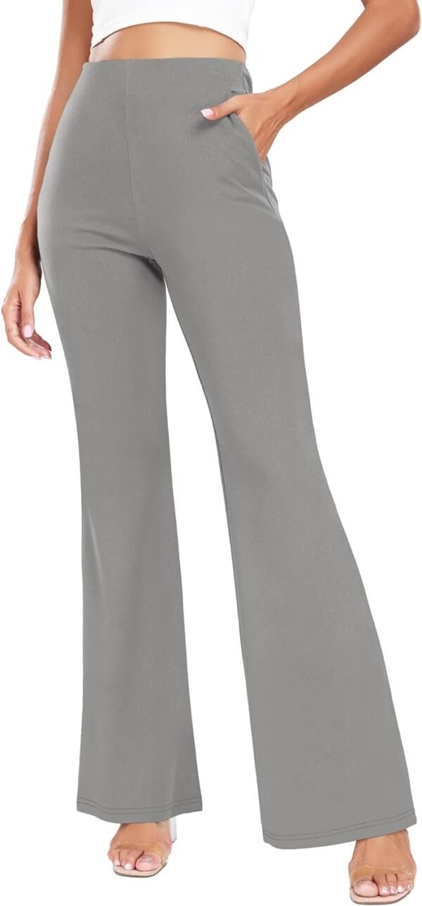 Women's High Waist Casual Wide Leg Pants, Button Dress Pants for Women, Work Pants with Pockets for Women Office.