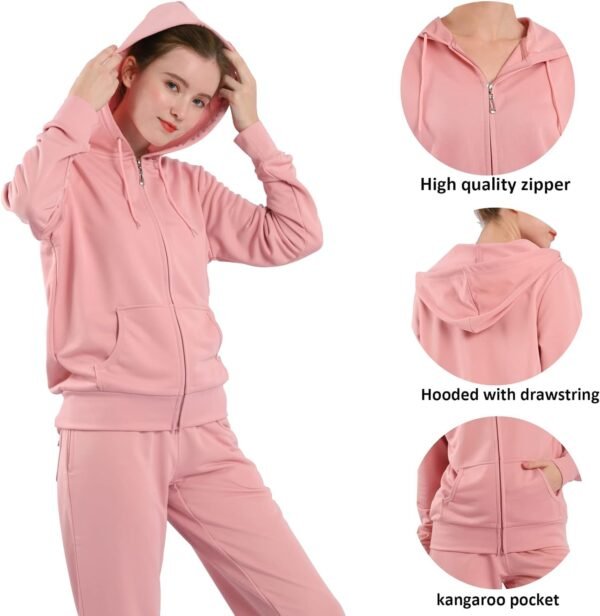 Womens Sweatsuits Set 2 Piece Jogging Suits Zip Hoodie Sweatpants Tracksuit Training Outfits
