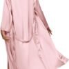 Women's 3Pcs Pajamas Satin Cami Top and Shorts with Robe Sleepwear Set
