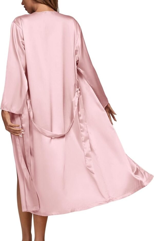 Women's 3Pcs Pajamas Satin Cami Top and Shorts with Robe Sleepwear Set