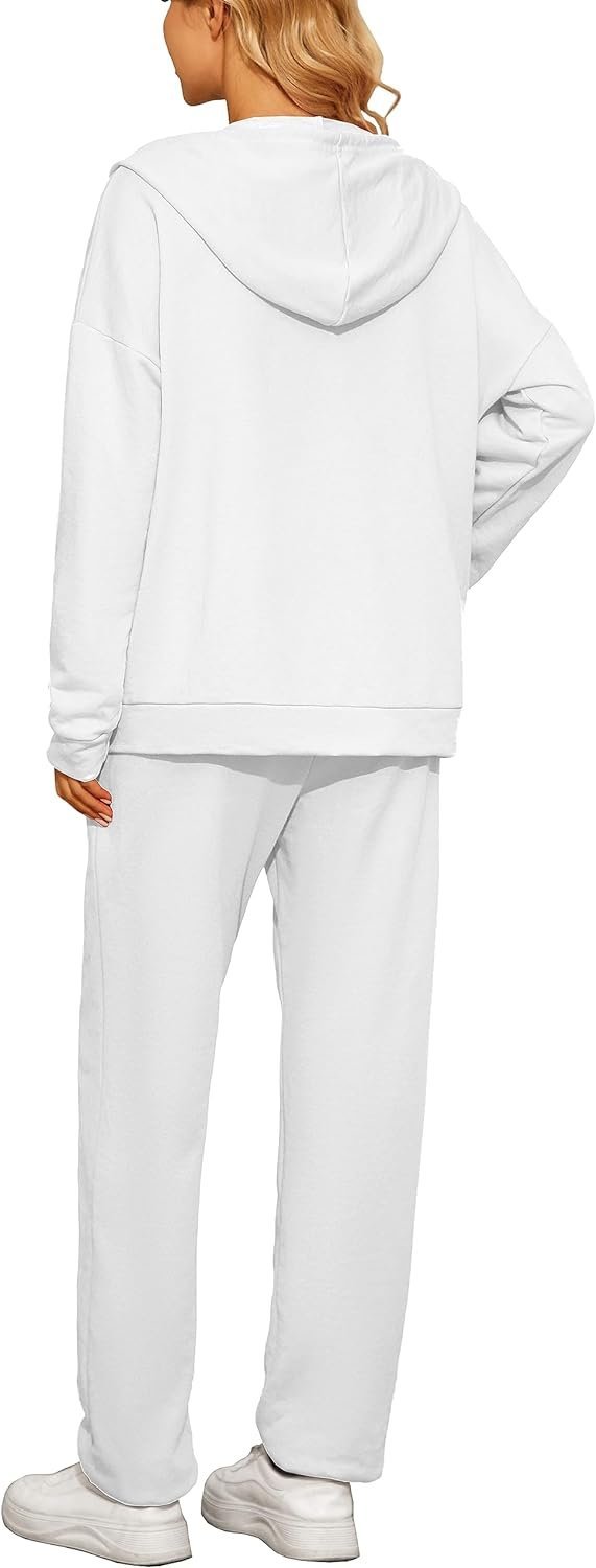 61a1-lb49XL._AC_SL1500.jpg Women 2 Piece Outfits Tracksuit Casual Zip Up Hoodie Sweatsuits Jogging Long Pant Set