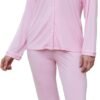 Button Up Pajamas for Women Long Sleeve Sleepwear Soft Loungewear Ladies Pjs Set XS-XXL