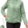 Rain Jacket Women Lightweight Waterproof Windbreaker Jacket Hooded Packable Rain Coats for Women Outdoor Raincoat