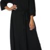 Womens Soft Long Kimono Robes Lightweight Full Length Knit Bathrobe With Pockets Ladies Casual Dressing Gown