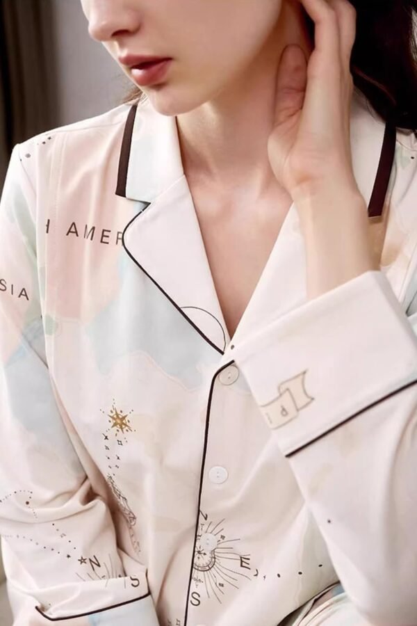 Maternity & Nursing Knit Cotton Pajama Set Sleepwear Long Sleeve Top & Bottom Breastfeeding for Pregnant Women