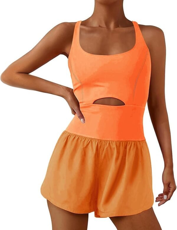 Womens Onesie Workout Rompers One Piece Exercise Jumpsuits Athletic Outfits Gym Yoga Clothes