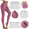 Womens Yoga Leggings Tummy Control Yoga Pants with Pockets High Waist Buttery Soft Workout Leggings