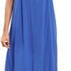 Women's Nightgown Sleeveless Sleepwear Wide Strap Sleep Shirt Pleated Scoopneck Nightshirt