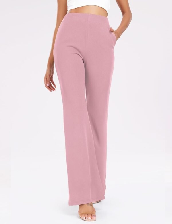 Women's High Waist Casual Wide Leg Pants, Button Dress Pants for Women, Work Pants with Pockets for Women Office.