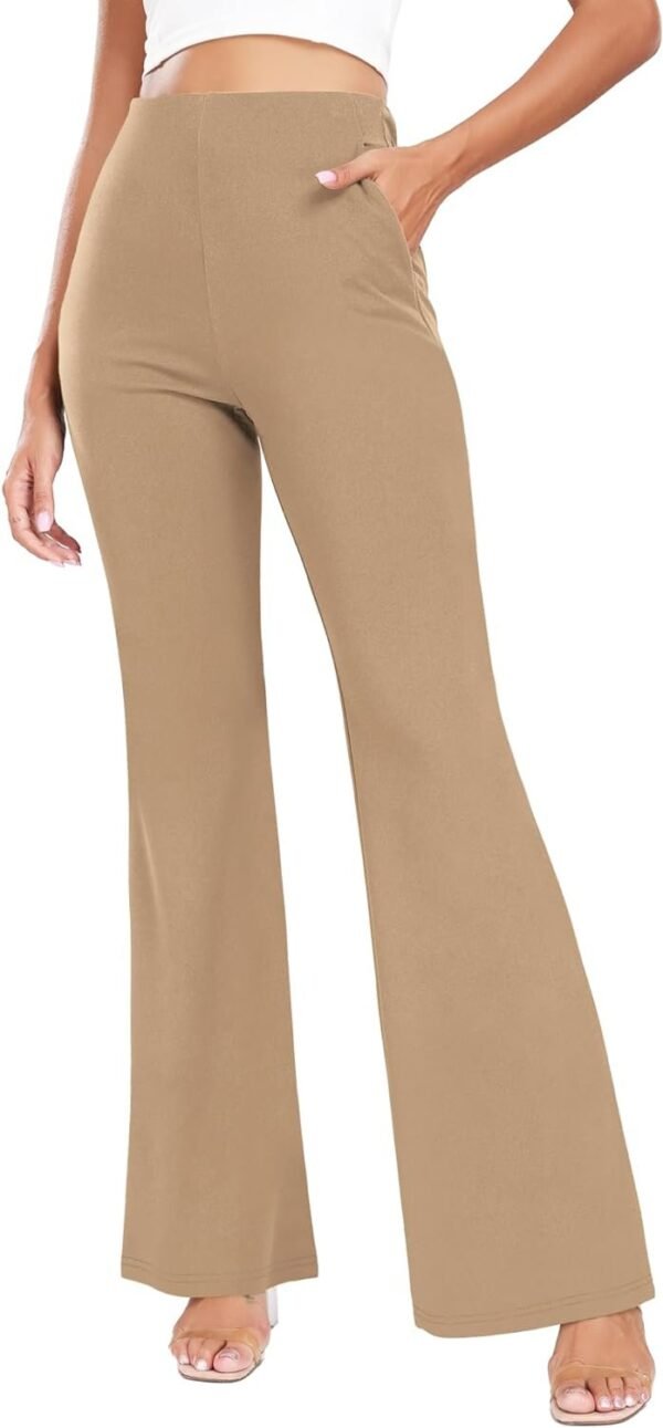 Women's High Waist Casual Wide Leg Pants, Button Dress Pants for Women, Work Pants with Pockets for Women Office.