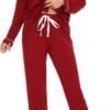 Pajamas Set Long Sleeve Womens Button Down Sleepwear Two Piece Nightwear Soft Pj Lounge Sets S-XXL