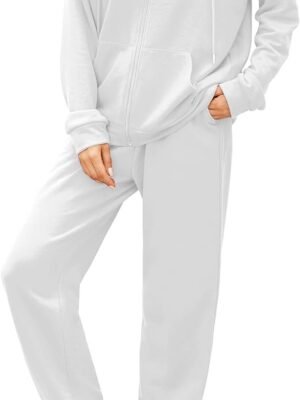 61z_1gVa2VL._AC_SL1500.jpg Women 2 Piece Outfits Tracksuit Casual Zip Up Hoodie Sweatsuits Jogging Long Pant Set