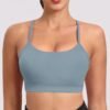 Spaghetti Strap Padded Sports Bras for Women - Y Back Yoga Workout Tops (3 Pack)