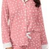 Button Down Pajamas Sets Women Two-Piece Satin Silk Pjs Sets Loungewear Long Sleeve Sleepwear Shorts Nightwear Sets