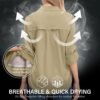 Women's Quick Dry Sun UV Protection Convertible Long Sleeve Safari Shirts for Hiking Camping Fishing Sailing