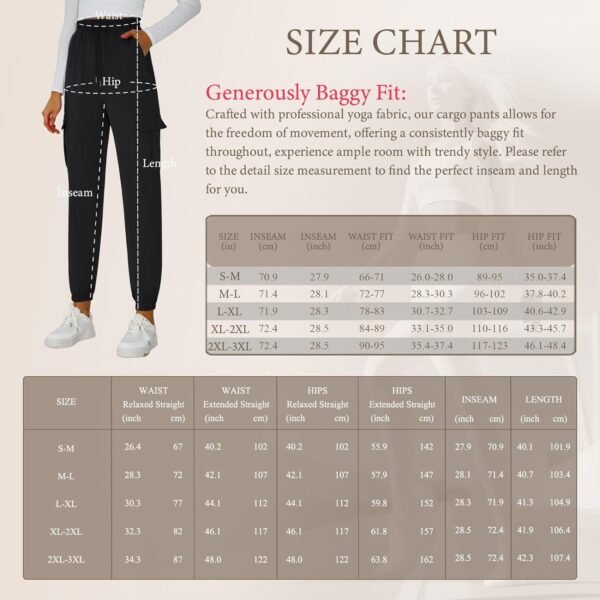 Womens Athletic Pants Knit Cargo Pants Stretchy Hiking Pants Elastic Waist Sweatpants Baggy Soft Joggers