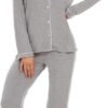Button Up Pajamas for Women Long Sleeve Sleepwear Soft Loungewear Ladies Pjs Set XS-XXL