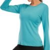 Women's Long Sleeve UPF 50+ UV Sun Protection Shirts Rash Guard Swim T-Shirt/Hoodie Quick Dry for Outdoor Hiking