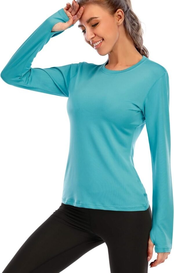 Women's Long Sleeve UPF 50+ UV Sun Protection Shirts Rash Guard Swim T-Shirt/Hoodie Quick Dry for Outdoor Hiking