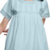Lace Neckline Cotton Sleepwear For Ladies Womens Round Neck Nightdress